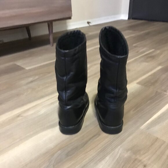 College Ladies Black Leather Boots Size 8 - Picture 3 of 5